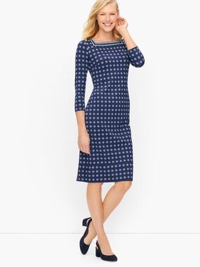 Talbots Jersey Foulard Shift Dress